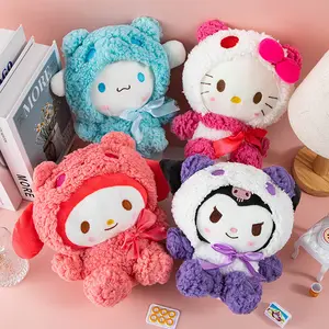 Wholesale OEM Popular Small Baby Toys 23Cm Japanese Cinnamoroll Kt Kuromi Cartoon Around Become A Bear Mymelody Pochacco Plush