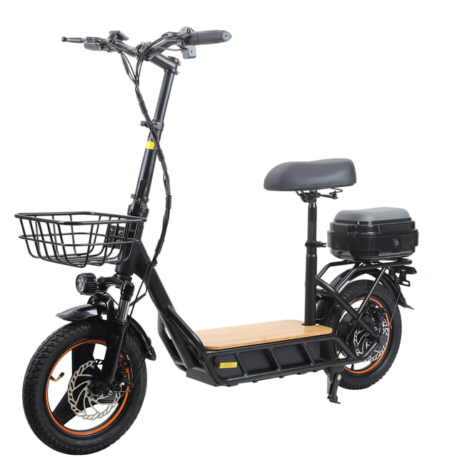 Smart Electronic Type 18Ah Battery 14 Inch Big Tyre Electric Scooter for Adults 2 Seats Shockproof 2-Wheel E-Scooter Featuring