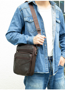 MAIMA Bolso Cruzado de Cuero Genuino para Hombre con Asa Superior, Bolso de Hombro Lateral de Cuero para Hombre, Bolso Mensajero de Cuero para Hombre - Product Image 5