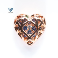 Herz hohl diamant beschichtet Roségold hochwertige DIY Halskette Armband Ohrringe Schuhe Taschen Schmuck Zubehör Materialien