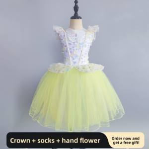 <span class=keywords><strong>Tutu</strong></span> de ballet pour enfants et femmes, jupe longue en gaze bouffante, danse moderne, petit cygne, costume de chorale, compétition, performance, polyester - Product Image 2
