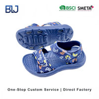 Sandalias Deportivas de EVA Antideslizantes para Niños, Diseño Personalizado OEM, Tema de Control de Videojuegos, Velcro, Color Azul Marino, para Verano y Actividades al Aire Libre