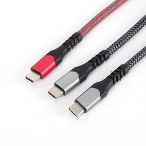 Cable de datos USB Lung Kay tipo C a C Gen2 5A 10Gb PD100W con malla trenzada gris plateado - Product Image 4