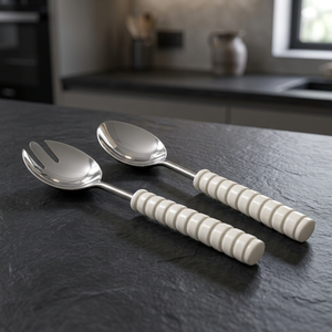 Juego de Servidores de Ensalada en Tono Cobre, Cuchara y Tenedor de Metal para una Presentación Elegante en la Mesa, para el Hogar, Restaurantes y Presentaciones - Product Image 3