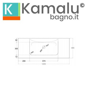 Lavabo encastré Kamalu KK-1205NEL 120,5 cm noir mat pour salle de bain - Product Image 2