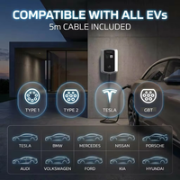 Nouvelle borne de recharge murale XTEVSE XT-ACW210 7kW 11kW pour véhicules électriques, charge nocturne, 1P 3P Type 2, stock européen, montage mural/sol