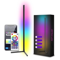 Oturma Odası Yatak Odası için LED RGB Renk Değiştiren Zemin Lambası Wi-Fi ve Müzik Ritmi Ses Algılayıcılı Köşe Lambası