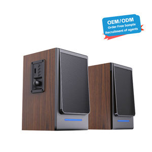 Altavoz de Madera 2.0 para Computadora, Audio con Bajos, Altavoz Portátil para PC de Escritorio - Product Image 1