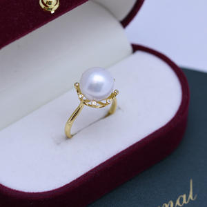 Bague en argent S925 avec perle d'eau douce Edison de 10-11 mm, style minimaliste, pour diffusion en direct, vente en gros - Product Image 2