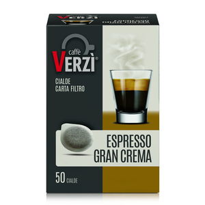 Caffè Verz ESPRESSO GRAN CREMA Set da 50 Cialde ESE 44 mm in Carta e Plastica con Coperchio 0,11g/cialda per Uso Commerciale - Product Image 1