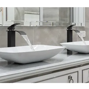 Grifos de lavabo de baño de acero inoxidable negro Grifos de lavabo de baño