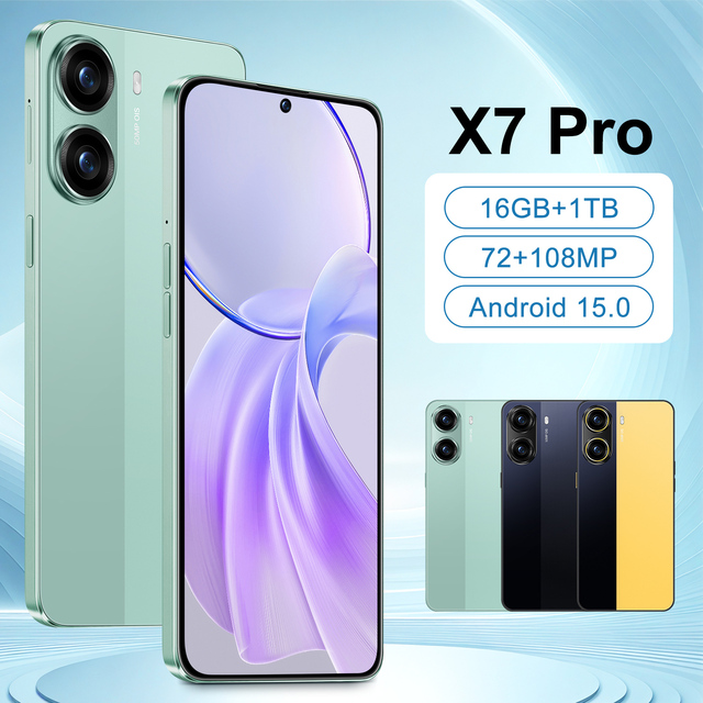 X7 Pro 5G Smartphone 7.3-Inch Display Deca Core CPU 16GB+1TB Storage Android 15 48MP+108MP Rear Camera
