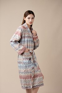 Kimono Katun Lengan Panjang Jubah Mandi Tenun Mewah Flanel Bulu Karang Hotel Wafel <span class=keywords><strong>Terry</strong></span> Jubah Mandi Dicetak