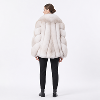 Manteau de mariée volumineux en fourrure de renard Palomino Cross, fourrure entière, court, simple boutonnage, teint uni, pour femme, manches régulières, idéal pour l'hiver