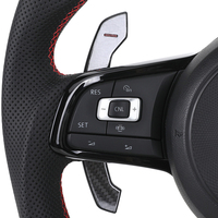 Carbon-Leder-Sportlenkrad mit Schaltwippen für Volkswagen Polo Golf R 6 7 8 MK6 MK7 GTi Passat B7 B8 Jetta