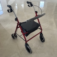 Sortie d'usine Rollator marcheur pliant Patient Portable réglable Shopping médical extérieur en acier Rollator marcheur avec siège