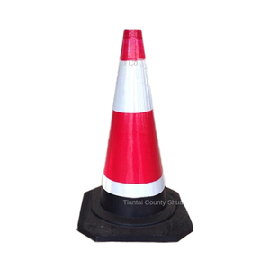 Cono Stradale in Gomma da 70cm, Rinforzato e Ispessito, Riflettente, Barriera di Traffico di Alta Qualità con Logo Personalizzato - Product Image 1