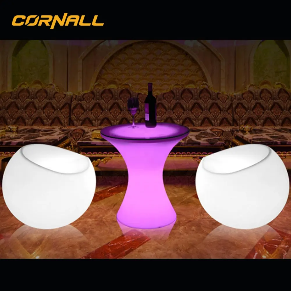 Table lumineuse de cocktail, avec lumière led, meubles d'extérieur, haute couleur, pour fête bar