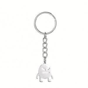 Llavero de Acero Inoxidable con Colgante Pequeño de Pareja de Monstruos Pequeños de Angry Cell, Personaje de Dibujos Animados Lindo, Venta al por Mayor - Product Image 4