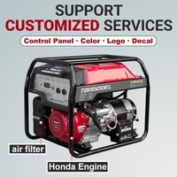 Generator Bensin 5.0-5.8kW 21.7A 389cc Mesin Honda GX390 Starter Elektrik Genset untuk Pekerjaan Lapangan Luar Ruangan