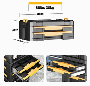 Système de rangement d'outils portable AIRAJ avec roues robustes, chariot à outils combiné, valises, boîte de rangement pour charpentier, boîte de rangement pour <span class=keywords><strong>voiture</strong></span>, boîte à outils - Product Image 6