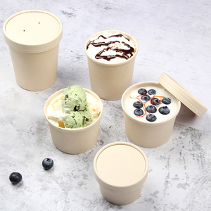 Tùy Chỉnh 6Oz 8Oz 12Oz Dùng Một Lần Ice Cream Bao Bì Đông Lạnh Sữa Chua <span class=keywords><strong>Container</strong></span> Bát Trắng Kraft Cốc Giấy Cho Nhà Hàng Takeaway - Product Image 1