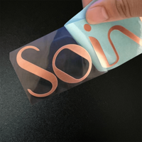 Autocollant personnalisé en nickel électroformé or rose, étiquette métallique 3D pour emballage de parfum et de cosmétiques