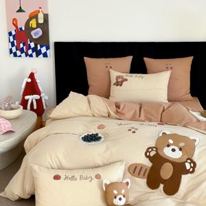 <span class=keywords><strong>Funda</strong></span> de edredón de algodón de alta calidad para niños al por mayor <span class=keywords><strong>funda</strong></span> de edredón con apliques suaves sábana de 4 piezas textiles para el hogar Juego de <span class=keywords><strong>cama</strong></span> para niños - Product Image 2