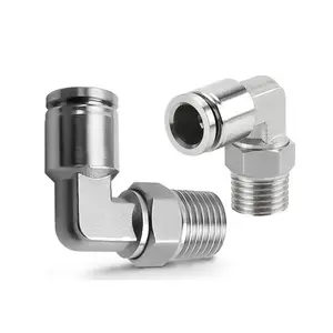 Mini brass fitting air hose connector,90 degree MPL male elbow pneumatic fitting connector