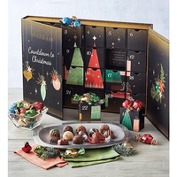 Boîte de calendrier de l'avent de Noël de luxe avec logo personnalisé, boîte en carton, papier, calendrier du Ramadan, boîte à chocolat, boîte à bonbons, distributeur de bonbons