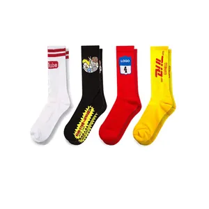 Носки с индивидуальным логотипом, спортивные носки для баскетбола, спортивные носки для экипажа, носки до щиколотки, без заказа