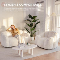 Fauteuil pouf géant moderne, confortable et moelleux, en forme de fleur, avec housse amovible et pliable, idéal pour l'intérieur.