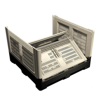 Caisse en plastique pliable et empilable robuste de 400L 600L en PEHD avec mailles ventilées pour le stockage des légumes et des fruits en agriculture