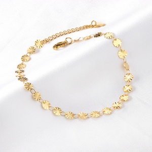 2021 New Design Trendy 18k <b>Gold</b> Plated Ball Charm <b>Anklets</b> Stainless Steel <b>Anklet</b> Jewelry - Product Image 3