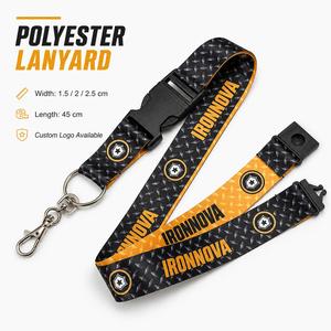 Custom Logo Polyester <b>Lanyard</b> with Detachable Buckle High Quality Sublimation Printed ID Badge <b>Holder</b> Neck Strap for Events - Product Image 1
