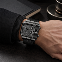 Reloj de Cuarzo para Hombre con Esfera Grande, Caja de Aleación, Movimiento Japonés, Estilo Casual, Correa de Acrílico, Diseño Cuadrado