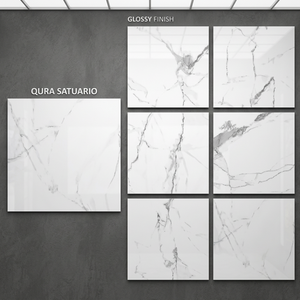 Cosmo Crema Nano Polished Marble Look Porcelain Floor Tiles Premium Export Quality 32x32 Inch - Product Image 2