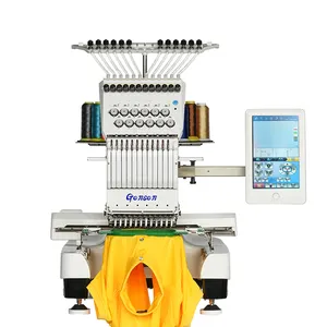 Dahao bilgisayar kontrol mini logo 3D şapka t shirt nakış makinesi ev kullanımı için tek kafa makinesi fiyat satış