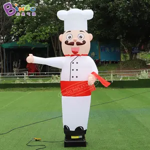 Adorable 1.7x2.5 Meters Inflatable Chef Air Dancer For Restaurant Decoration Chef Air Dancer Balloons For Sale