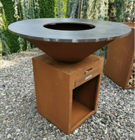 Barbecue d'extérieur Barbecue en acier corten Foyer à bois durable