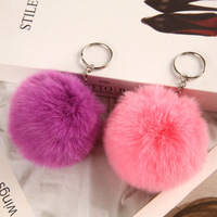 Porte-clés en peluche rose moelleux de 8 cm, pompon coloré, breloque de sac, cadeaux, vente chaude, prix bas, Songshan Toys
