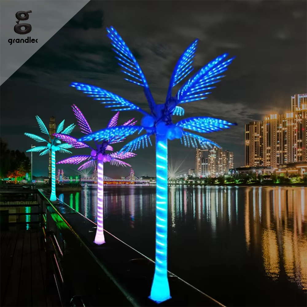 Coconut Palm Tree Villa Garden LED Motif Lights Artificial Ip65 Outdoor Landscape Lamp Decoration