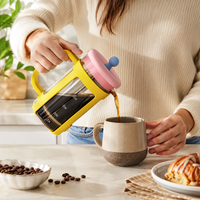Cafetera Francesa de Vidrio, 350ml, 600ml, 1000ml, de Borosilicato, para Café Frío y Té, con Filtro de Acero Inoxidable, Logotipo Personalizado