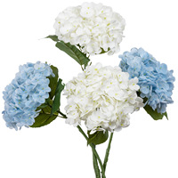 Buket Bunga Hydrangea Bordir Simulasi Handfeel Moisturizing 176 Lembar Kain Sutra Buatan Lembut Berbentuk Gel Besar untuk Pengantin