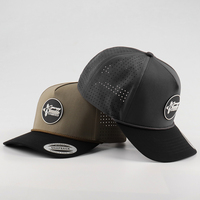Casquette de baseball unisexe pour l'extérieur, casquettes de golf en polyester perforé imperméable avec patch PVC personnalisé, chapeaux vierges OEM en gros certifiés BSCI