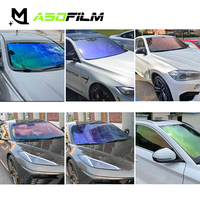 ASDFILM 72%VLT 9975 Film teinté rouge or pour phares 2mil, film pour vitres de voiture, film pour vitres de véhicule à changement de couleur caméléon