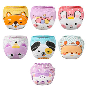 Pantalon d'entraînement en coton absorbant pour bébés filles garçons résistant à l'eau <span class=keywords><strong>lavable</strong></span> dessin animé impression soins anneau d'apprentissage <span class=keywords><strong>couche</strong></span> en tissu - Product Image 2