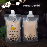 Sac de jus liquide réutilisable en plastique transparent de 500ml pochette de bec d'emballage de boisson de boisson pour la bière et le jus