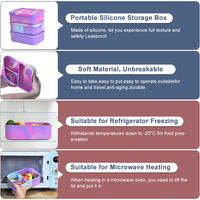 Boîte à lunch en silicone écologique sans BPA, étanche, de qualité alimentaire pour enfants, avec 3 compartiments, boîte à lunch bento