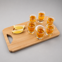 Plateau à shots en bois pour whisky, cadeau pour hommes, 45 cm x 6 cm